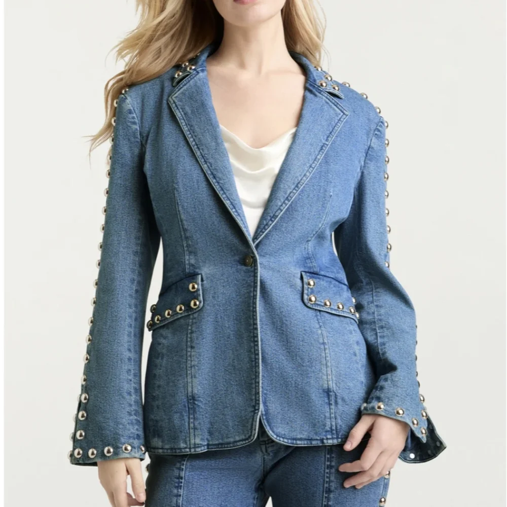Cinq a sept Milly Studded Denim Jacket - Picture 5 of 10